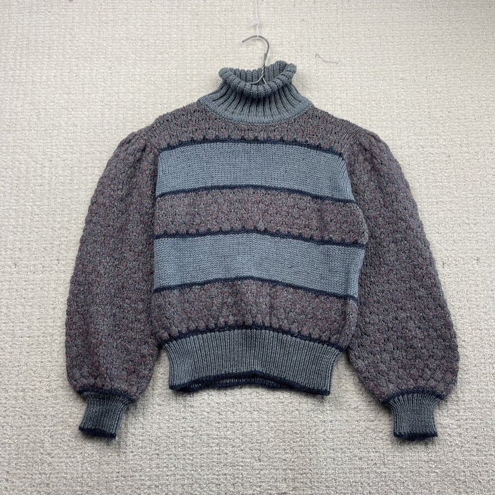 VTG Clothes To You Chunky Knit Turtleneck Sweater Balloon Puff Sleeves Read